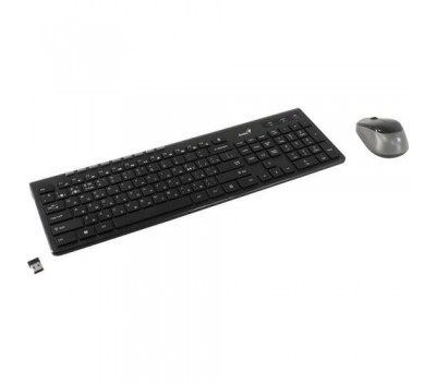 Беспроводный набор клавиатура+мышь GENIUS Smart KM-8230 Black USB, 1 мини-ресивер на оба устройства. Клавиатура: 104 клавиши кнопка SmartGenius, клавиши т <31340015408> 7534