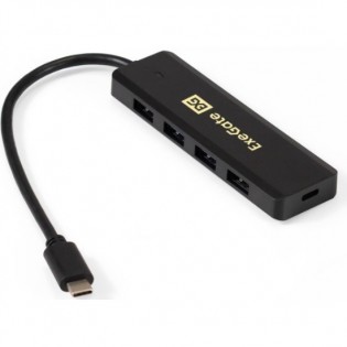USB-Type C Хаб Exegate DUB-4CP/1 (кабель-адаптер USB Type C --> 4xUSB3.0, Plug&Play, черный) <EX293986RUS> 7550