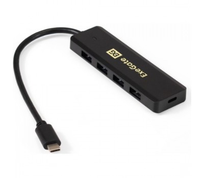 USB-Type C Хаб Exegate DUB-4CP/1 (кабель-адаптер USB Type C --> 4xUSB3.0, Plug&Play, черный) <EX293986RUS> 7550