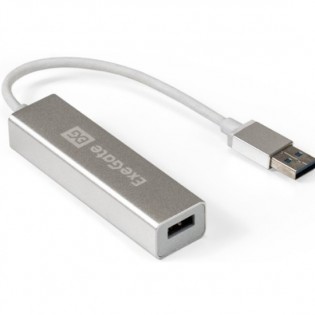 USB 3.0 -Хаб Exegate DUB-4 (кабель-адаптер USB3.0 --> 4xUSB3.0, Plug&Play, серебристый) <EX293981RUS> 7551