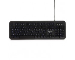 Клавиатура USB GEMBIRD KB-200L с подстветкой, черный, 104 клавиши, подсветка белая, кабель 1.45м <KB-200L> 7559