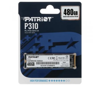 Твердотельный накопитель SSD PCI-E x4 PATRIOT 480Gb P310 M.2 2280 3D NAND (R1700/W1500MB/s) [P310P480GM28] 7616