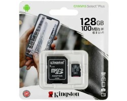 Флеш карта microSDXC KINGSTON 128GB SDCS2/128GBSP Canvas Select Plus 100R A1 C10 Single Pack w/o ADP <SDCS2/128GBSP> 7864