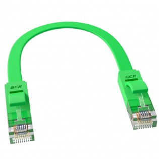 Патч-корд Greenconnect GCR-LNC625-1.5m Патч-корд плоский прямой PROF  1.5m UTP медь, кат.6, зеленый, позолоченные контакты, 30 AWG, Premium ethernet high speed 10 Гбит/с, RJ45, T568B <GCR-LNC625-1.5m> 8020