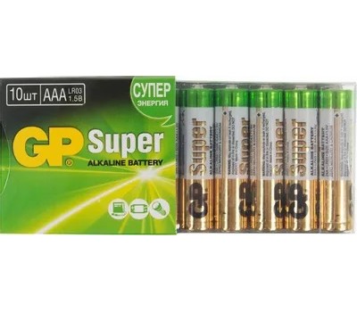 Батарейка GP Super Alkaline 24A LR03 AAA (10шт) <GP 24A-B10> 8083