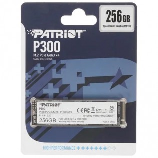 Твердотельный накопитель SSD M.2 SATA PATRIOT 256Gb P300P256GM28 PCIe Gen3x4 3D NAND (R1700/W1100MB/s) 8111