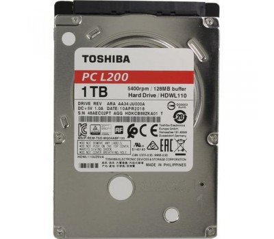 Жесткий диск HDD 2.5  SATA-III TOSHIBA 1Tb HDWL110UZSVA L200 Slim 5400 128Mb 971